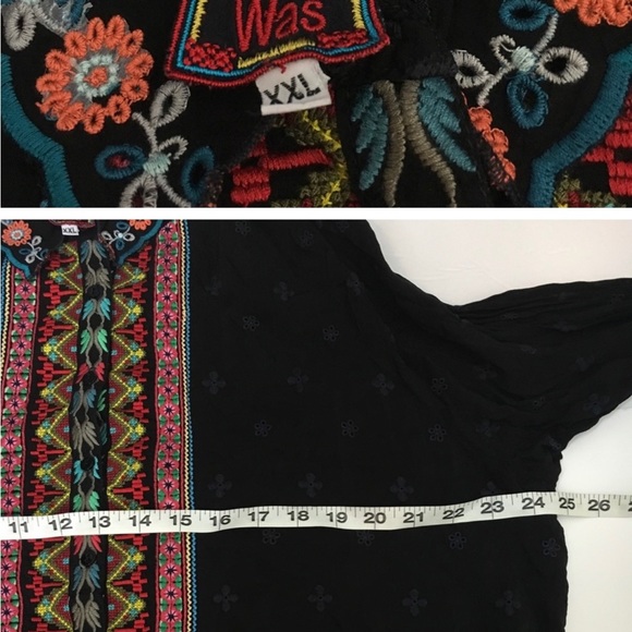 Johnny Was super nice Embroidered Black Tunic Size XXL - Picture 3 of 4
